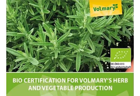 BIO certification for Volmary's herb and vegetable production